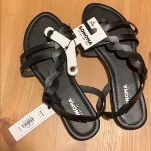 Black Vegan Leather Sonoma Sandals